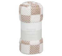 Home Essentials Printed Waffle Throw - Natural - This Cosy And Versatile Throw Is The Perfect Touch To Any Home, Adding Warmth And Colour - Material: 100% Polyester - Dimensions: 125 X 150cm