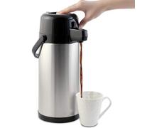Home Essentials,Stainless Steel Coffee Flask - 3L Pump Action Airpot Beverage Dispenser for Hot and Cold Drinks - Perfect for Coffee and Tea
