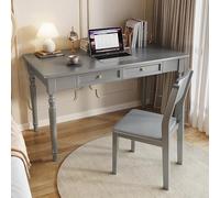 Home Essentials,Vintage-Style Desk Computer Or Laptop Desk with 2 Drawer - Space-Saving Home Office Desk and Writing Desk for Small Spaces -