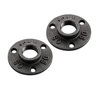Home Expert 3/4 Floor Flange - 10 Pack Malleable Cast Iron Pipe Flange Pipe Fitting with Threaded Hole for Industrial Vintage Decor