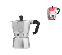 Home Express Moka Pot in Aluminum Silver Black Hot Coffee 3 Cups