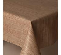 Home Expressions Hessian Look Woven Effect Beige Wipe Clean Vinyl Table Cloth, Oval 137cm x 183cm