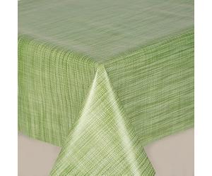 Home Expressions Hessian Look Woven Effect Green Wipe Clean Vinyl Table Cloth/Protector Textile Backing (140cm x 300cm Rectangle)
