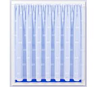 Home Expressions Modern Squares White Net Curtains, With Straight Squares Border, Sold by the Metre in Width, Ready to Hang Slot top, Drop Size (54" (137cm) Approx)