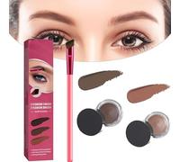 Home Eyebrow Care Kit 4d Laminated - 4D Hair Stroke Brow Stamp Brush,Waterproof and Long Lasting Multi-Function Eyebrow Concealer Contour Brush,Eyebrow Grooming Kit (Light Brown+Dark Brown)