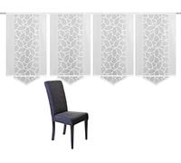 Home Fashion 094630 0101 125x57 Panel Curtain Jacquard Fabric Set, White, 57 x 57 cm