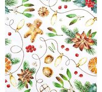 Home Fashion 20 Napkins Christmas Feel White as Table Decoration Paper Napkins Christmas with Motif Also for Decoupage and Decoupage 33 x 33 cm