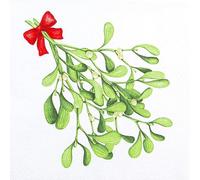 Home Fashion 20 Napkins Christmas Mistletoe Simple as Table Decoration Paper Napkins Christmas with Motif Also for Decoupage and Decoupage 33 x 33 cm