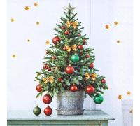 Home Fashion 20 Napkins Christmas Small Christmas Tree Table Decoration Paper Napkins Christmas with Motif Also for Decoupage and Decoupage 33 x 33 cm