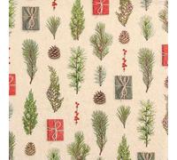 Home Fashion 20 Napkins Recycled Paper Christmas Gifts and Branches as Table Decoration Paper Napkins Environmentally Friendly with Motif Also for Decoupage and Decoupage 33 x 33 cm