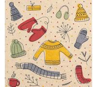 Home Fashion 20 Napkins Recycled Paper Christmas Winter Clothing Table Decoration Paper Napkins Environmentally Friendly with Motif Also for Decoupage and Decoupage 33 x 33 cm
