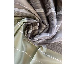 Home Fashion Anouk 85145 Curtain Decorative Fabric Horizontal Stripes with Effect Fringe Lime Green 225 x 140 cm