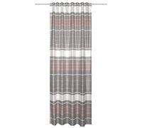Home Fashion Anouk 85145 Curtain Decorative Fabric Horizontal Stripes with Effect Fringe Rose 245 x 140 cm