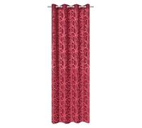 Home fashion Decorative Jacquard Eyelet Curtain Polyester Red 245 x 140 cm