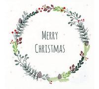 Home Fashion Pack of 20 Motif Napkins Merry Christmas in Wreath | Winter | Christmas | Table Decoration | Decoupage | Decoupage | Decoupage | 33 x 33 cm (Red, Green, Gold) - 3-Ply - Paper