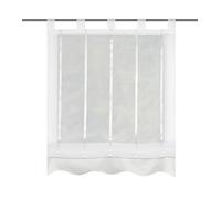 Home Fashion Tab-Top Roller Blind Longitudinal Stripes Polyester Natural 140 x 140 cm