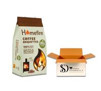 Home fire Coffee Briquettes 7kg | Long Lasting Smokeless Heating Fuel | Eco-Friendly Coffee Husk Briquettes for Open Fires & Multi-Fuel Stoves