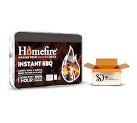 Home-fire Large Instant Disposable BBQ - Big Tray Format - 1 Hour Burn Time - All-in-One Ready-to-Use Portable Grill - Extra-Large Cooking Surface for Family Picnics & Camping