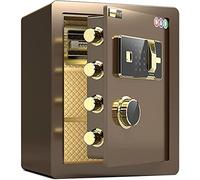 Home Fireproof and Anti-Theft Safety Box Steel Safe Fingerprint Password Lock Security Storage Cabinet 6 Ways to Unlock,38x32x45cm
