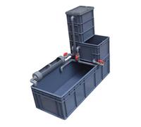 Home Fish Tank and Turtle Aquarium Combo Amphibian Breeding Box for Aquatic and Land Reptiles gray. 100 * 40 * 28CM