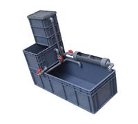 Home Fish Tank Turtle Aquarium with Large Basking Platform and Powerful Filter gray. 80 * 60 * 34CM
