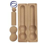 Home Fitness Yoga Set with Half Round Roller Design | Textured Cork-Look Profile for Stretching Balance Floor Use Daily