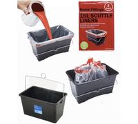 Home Fittings ® 15L Liters Paint Scuttle with 2 liners, Built to last with Handle Black Branded Large (1x Scuttle 2x Liner)