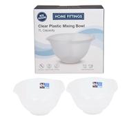 Home Fittings ® 2 X Wham Clear Mixing Bowl 7 litres Large Good Size (Pack of 2)