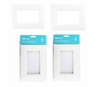 Home Fittings ® 2X Securlec Brilliant White Double Light Switch Finger Plate Panel Socket - Wider Version Prevents Finger Marks Around Switch 2 Gang (Pack of 2)