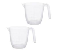 Home fittings ® 2X Wham Large 2L Measuring Jugs 2 Litre per Jug, Handle Embossed Ideal Non-Toxic BPA-Free Measuring Scales for Kitchen Food Baking Preparation, Water or Gravy Food Safe (Pack of 2)