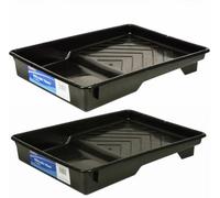 Home Fittings ® 9-Inch SupaDec Paint Roller Tray Set (2-Pack), Built for 9-in Roller Brushes Black Branded Tray