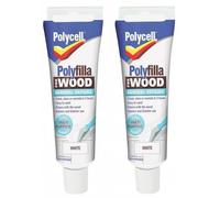 Home Fittings ® Polycell Polyfilla Wood Filler General Repair White 75g Tube Interior Exterior Furniture Doors Skirting Boards Cracks Holes Easy Sand Paint Patch Repair 1 Tube Fill Upto 10mm deep