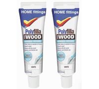 Home Fittings ® Polycell Polyfilla Wood Filler General Repair White 75g Tube Interior Exterior Furniture Doors Skirting Boards Cracks Holes Easy Sand Paint patch 1 Tube fill upto 10mm deep Wood Repair