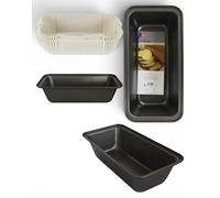 Home Fittings ® Premium 2lb Non-Stick Loaf Pan with 10 x Tin Liners Dishwasher Safe Tala, IBake Carbon Steel - Large Loaf Tin 28x14x8 cm Grey 2LB =1kg = 32 Ounces