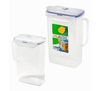 Home Fittings ® Rectangular Fridge Door Jug - Clear Blue Juice Milk Dispenser Freezer Fridge Microwave Safe Storage 2l (2 Liters) HQ Branded