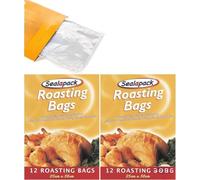 Home Fittings ® SealaPack 24 x Roasting Bags Flavour Seal Cooking Bags for Ovens and Microwaves to cook meat poultry fish turkey and vegetables baking 25cm x 38cm