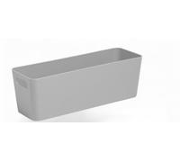 Home Fittings Studio Rectangular Basket 30 x 10 x 10cm Manhattan Grey Plastic Storage Organizers With Handles for Cupboard, Bathroom, Office, Makeup