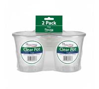 Home Fittings ® Twin 2 Pack Clear Orchid Pot 11cm Plastic Flower Plant For Optimal Growth See Through Tub