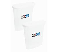 Home Fittings ® Wham Cereal Dispenser Food Storage 5L White Air Tight Lid Rice Pasta Lantil (Pack Of 2)