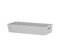 Home Fittings ® Wham Studio Rectangular Basket 30 x 12.50 x 6cm Manhattan Grey Plastic Studio Storage Baskets Organizers With Handles for Cupboard, Bathroom, Office, Makeup Storage