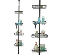 Home Flair Shower Caddy Non Rust | Bathroom Storage | 4 Tier Bathroom Corner Shelves | Adjustable Easy To Install No Drill Telescopic Shower Storage