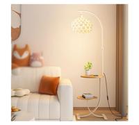 Home Floor Lamp Floor Lamp for Living Room Bedroom with Table, Wooden End Side Table Floor Lamp, Reading Lamp for Bedroom, Living Room, Office, Kids Room Standing Lamp(White)