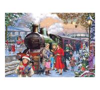 The House of Puzzles Home for Christmas Jigsaw - Big 500 Piece Jigsaws For Adults, Extra Large Pieces, Artist Illustrated, Scenic Landscape, Deluxe Puzzle Gifts