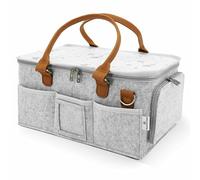HOME FOR EACH - Diaper Caddy Organizer With Lid, Travel Essential for Newborns, Car Caddy, Shower Gifts for Girls and Boys, Baby Bag and Essentials