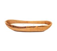Home Fragrance Olive Wood Boat Soy Wax Candle 35cm Wild Fig Verano Spanish Ceramics Brown One Size