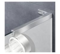 Home Frameless Shower Glass Clamp L Shape Stabilizer Mounting Bracket, Wall-to-Glass Support Bar Rod Holders Fit 8mm 10mm Thick Doors(Silver,R-340mm (13 2/5in))
