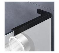 Home Frameless Shower Glass Clamp L Shape Stabilizer Mounting Bracket, Wall-to-Glass Support Bar Rod Holders Fit 8mm 10mm Thick Doors(Black,L-240mm (9 2/5in))