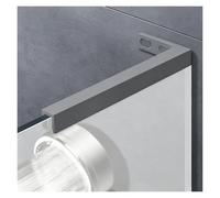 Home Frameless Shower Glass Clamp L Shape Stabilizer Mounting Bracket, Wall-to-Glass Support Bar Rod Holders Fit 8mm 10mm Thick Doors(Gray,R-240mm (9 2/5in))