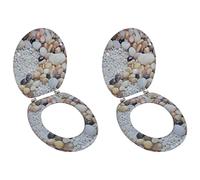 Home Furniture Toilet Seats with Lids 2 pcs Qty MDF Pebbles