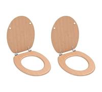 Home Furniture WC Toilet Seats 2 pcs Qty with Lids MDF Bamboo Design